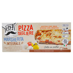 Pizza margherita integrale al tagliere