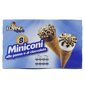 8 Miniconi panna e cioccolato