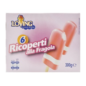 6 Gelati ricoperti alla fragola