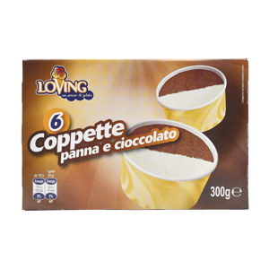 6 Coppette panna e cioccolato