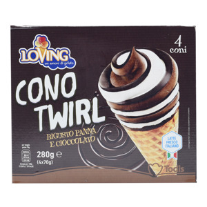 Cono Twirl Bigusto Panna e Cioccolato