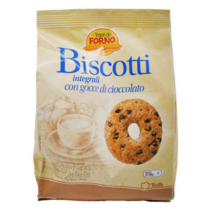 Biscotti integrali con gocce di cioccolato