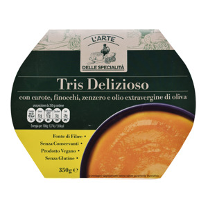 Tris Delizioso con Carote, Finocchi, Zenzero e Olio Extravergine di Oliva