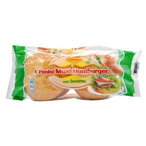 4 Panini Maxi Hamburger con sesamo