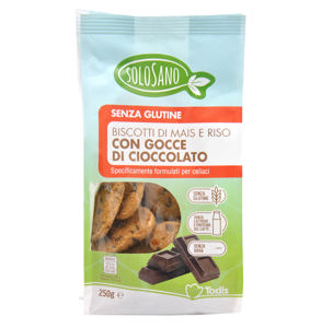 Biscotti di mais e riso con gocce di cioccolato