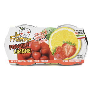 Snack di frutta intera, fragola e limone