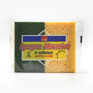 Spugne abrasive in cellulosa doppia azione, 2 pezzi