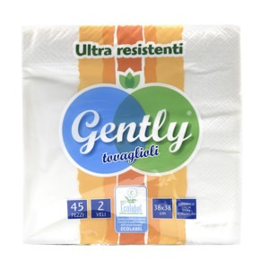 Tovaglioli ultra resistenti 45 pezzi, 2 veli, 38x38 cm